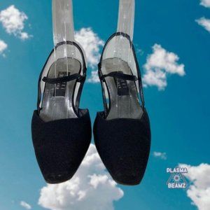 Vintage Stuart Weitzman Black Mule Pumps 8 B